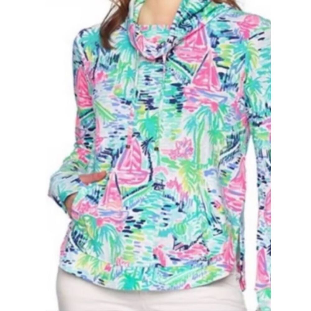 Lilly Pulitzer‎ Womens Fletcher Cowl Neck Pullover Sweatshirt Multicolor Medium